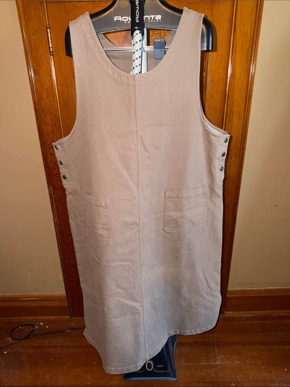 NEW! CJ Banks Tan Denim Romper with 2 front pockets Size 24W